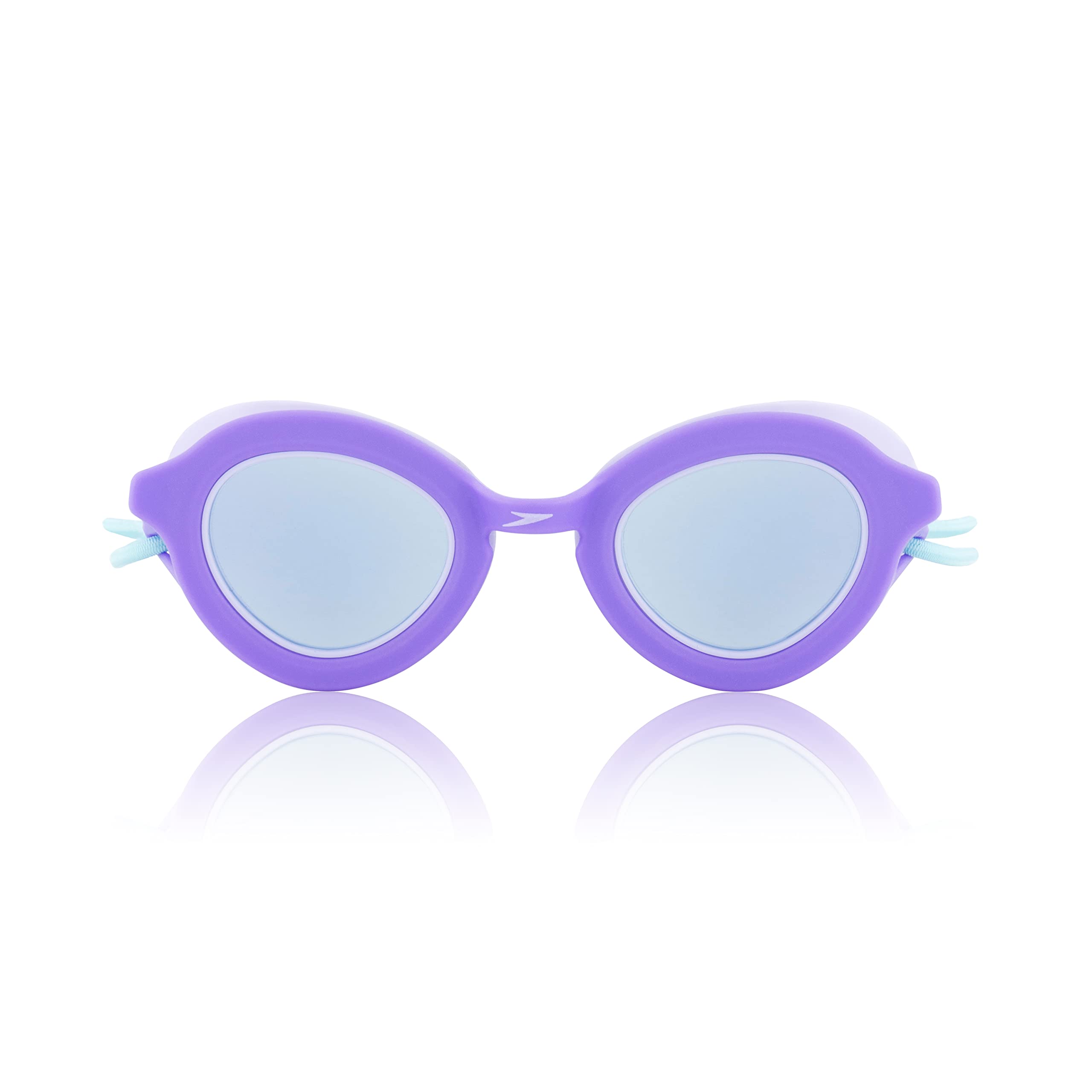 Speedo closeup of polycarbonate lenses highlighting UV protection benefit