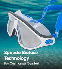 Speedo Rift Pro smoke lens close-up showing glare reduction and clear optics