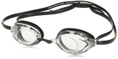 Speedo front view of Vanquisher 2.0 Optical goggles showing clear lens and snug fit benefit