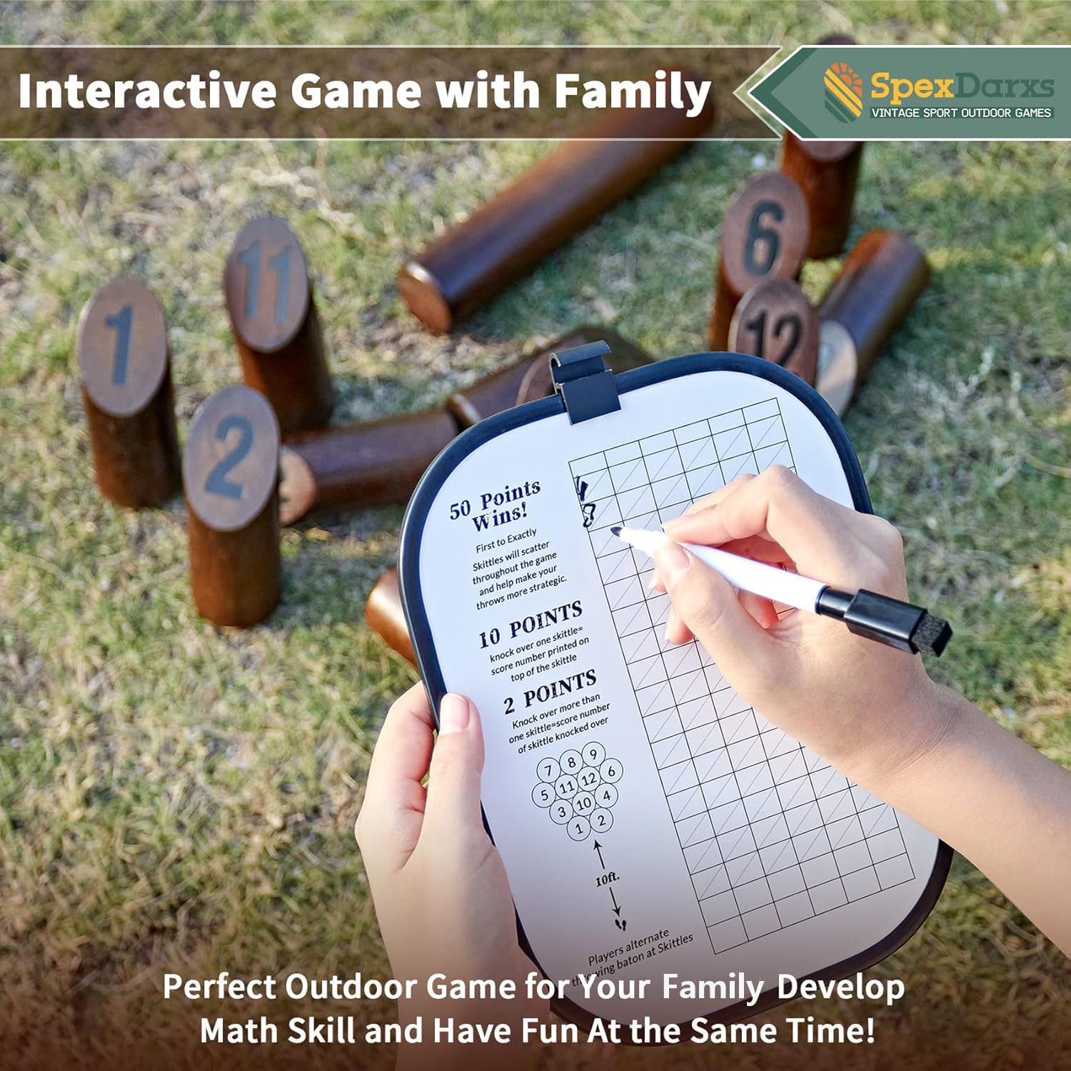 SpexDarxs scoreboard laid out with markers to track player scores easily