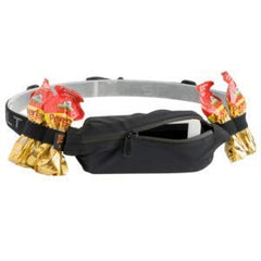 SPIbelt performance running belt worn on waist during run demonstrating no-bounce comfort and easy access to gels
