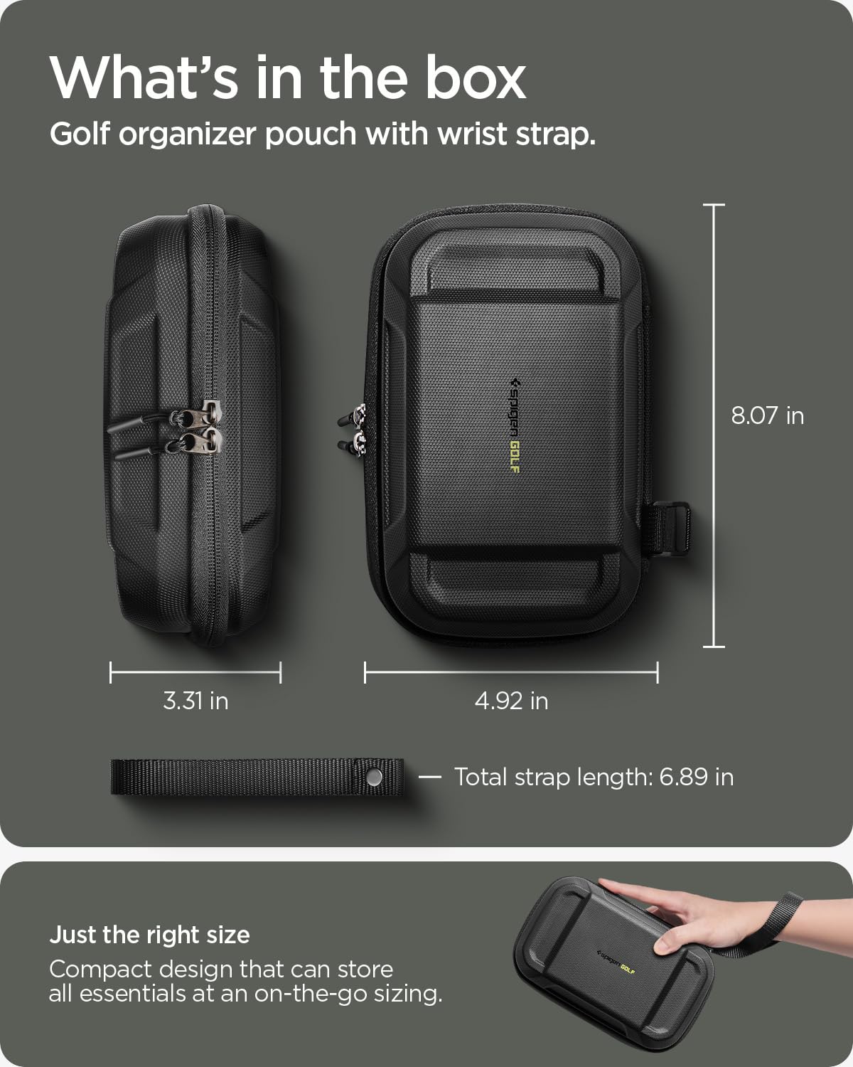 Spigen organizer on a golf cart showing quick access between shots for efficiency