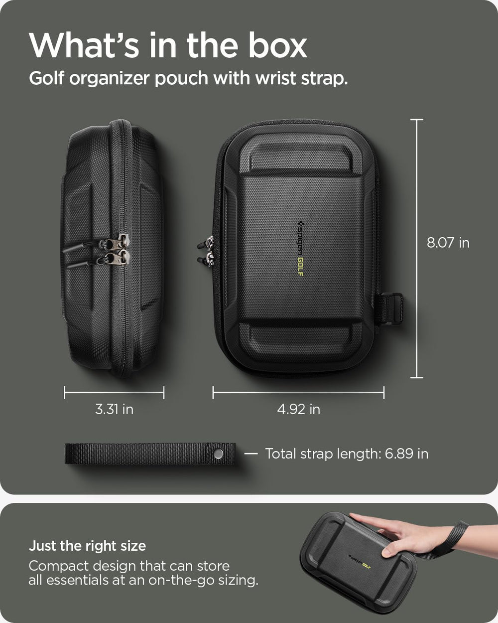 Spigen organizer on a golf cart showing quick access between shots for efficiency