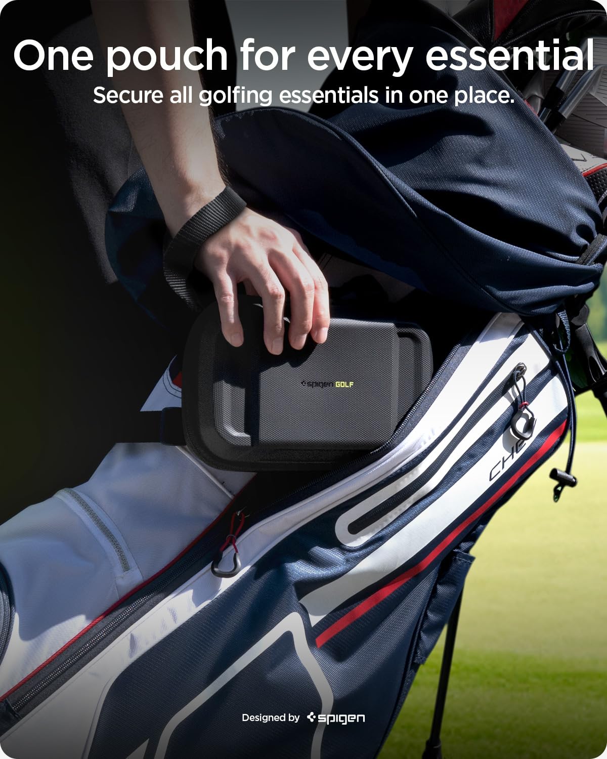 Spigen organizer opened flat 180° displaying easy access and organized layout