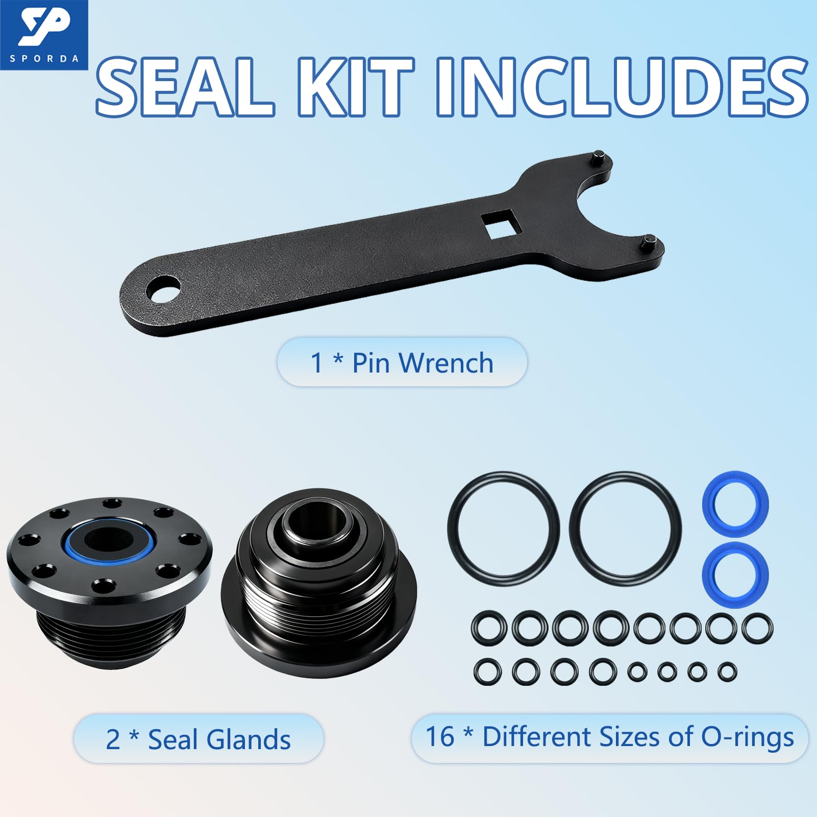 SPORDA hand holding kit for scale showing compact, ready-to-use contents