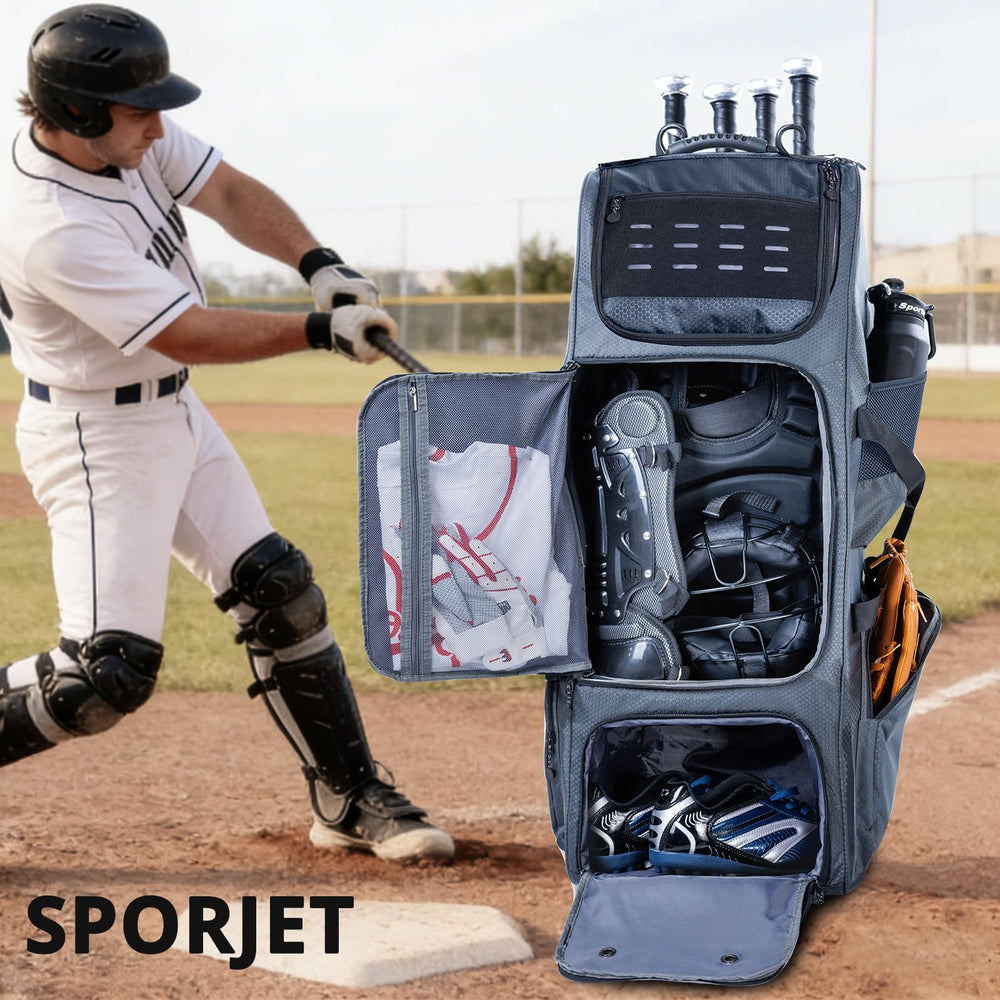 SPORJET bag on dugout edge ready for game offering durability and convenience