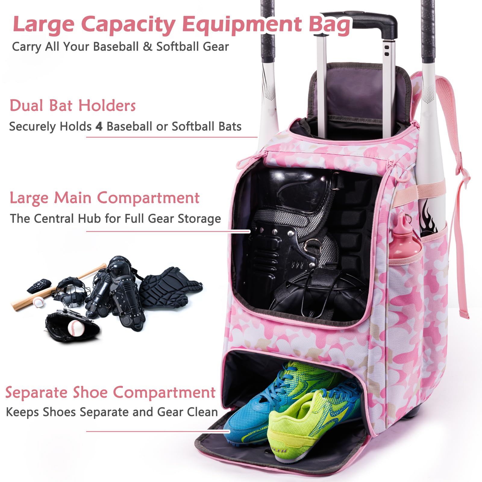 SPORJET ventilated shoe compartment open to separate cleats and reduce odor