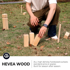 SPORT BEATS king close-up showing 12-inch rubberwood durability benefit