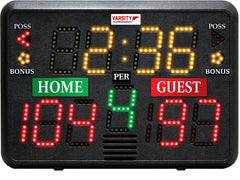 Sportable Scoreboards front panel showing full scoreboard and indicators, clear visibility