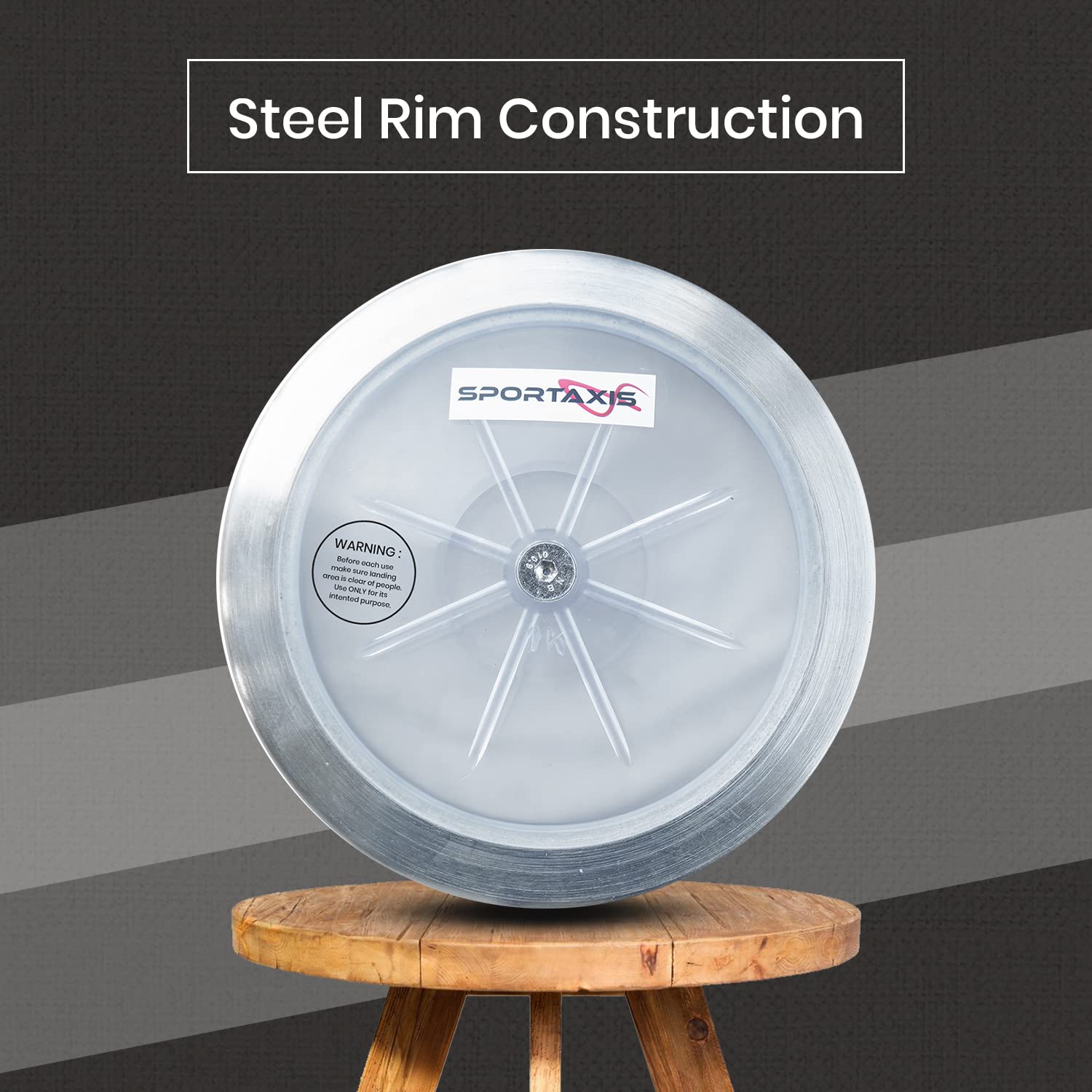 SPORTAXIS steel rim closeup highlighting durability and consistent feel