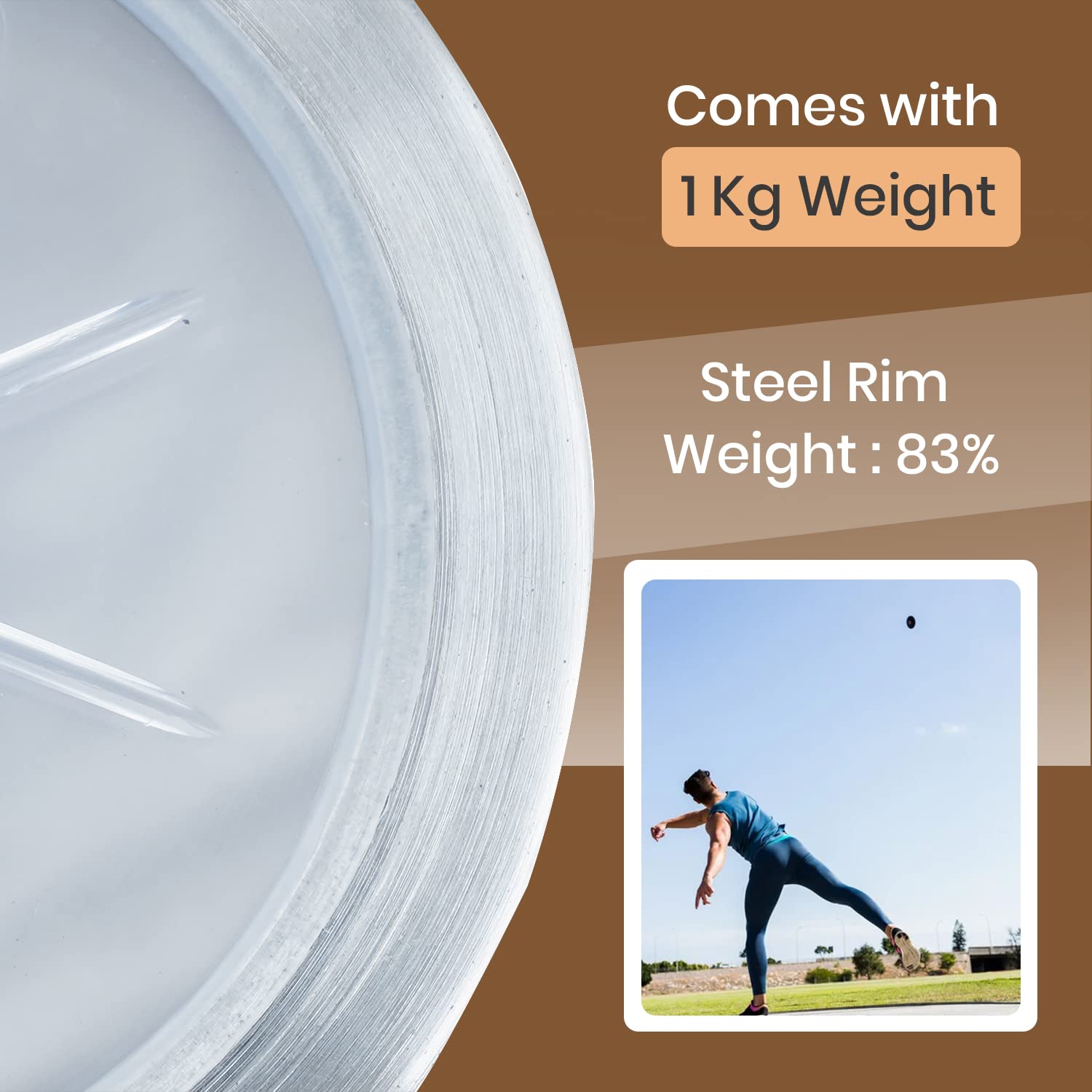 SPORTAXIS discus edge balance detail illustrating weight distribution advantage