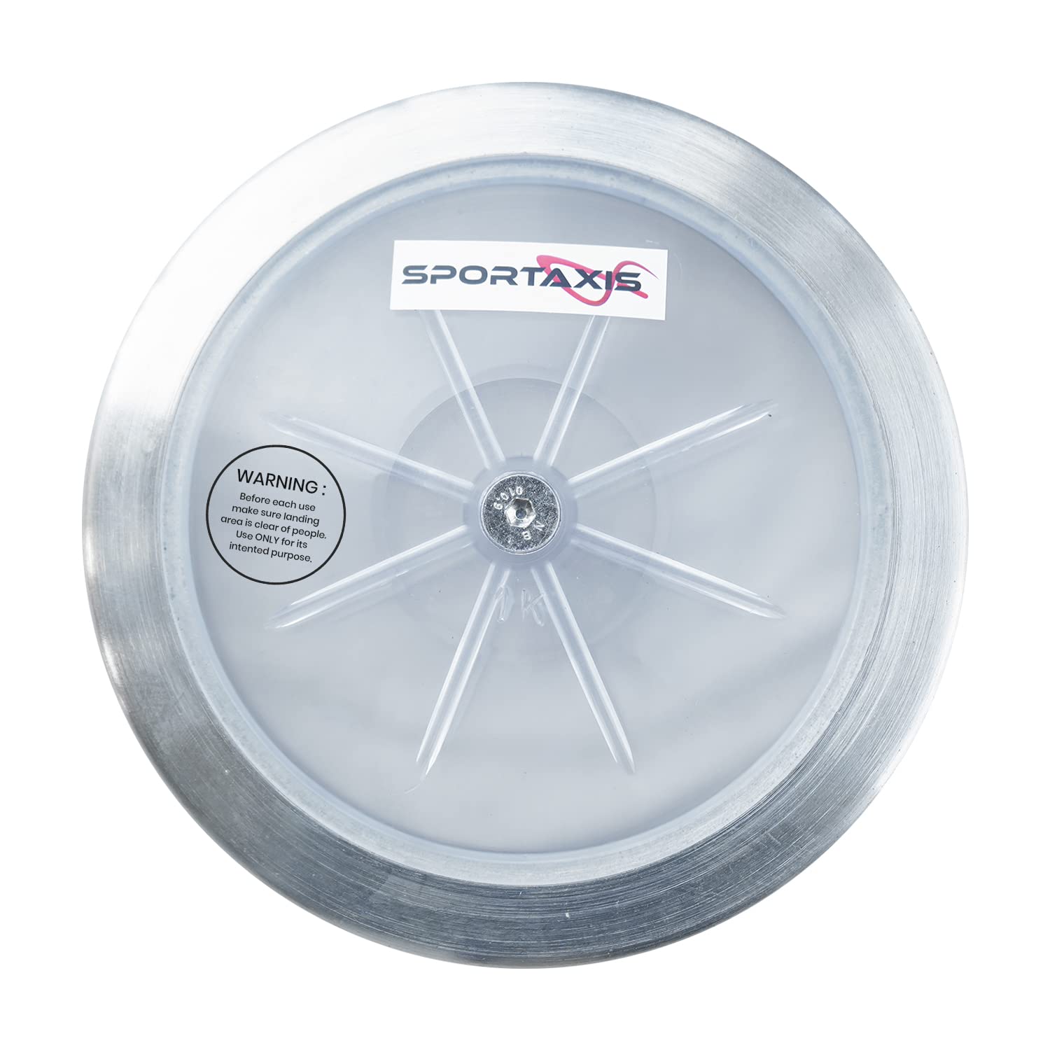 SPORTAXIS transparent discus front view showing design and training benefit