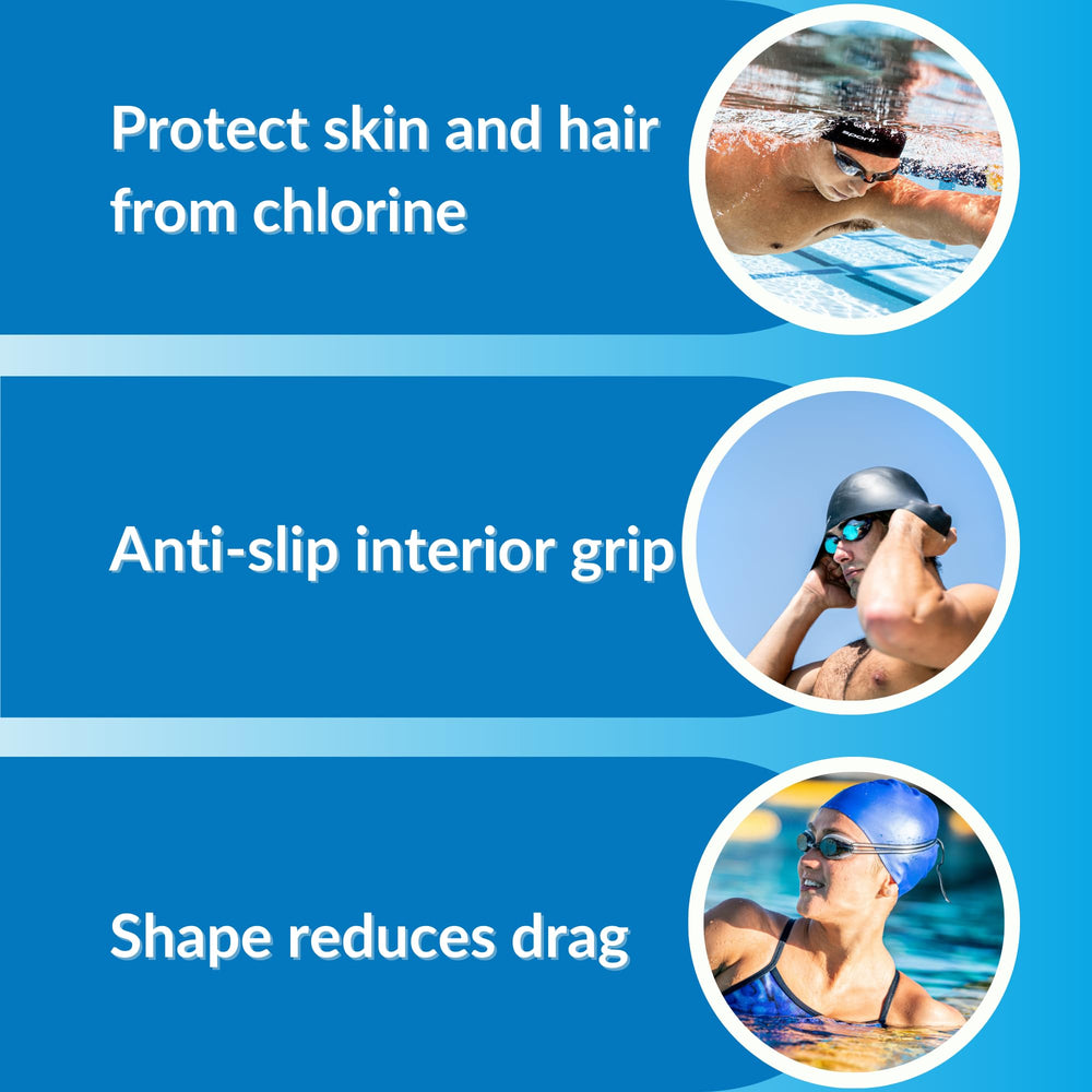 Sporti swim cap inner surface view showing smooth rubber and durability