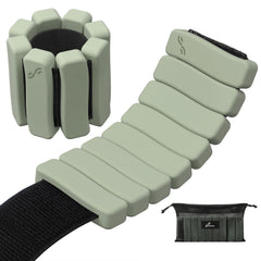 Sportneer front packaging showing dusty matcha weights and case for easy storage