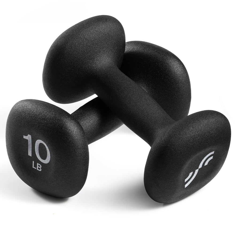 Sportneer 10 lb pair front view showing twilight black finish and stable design benefit