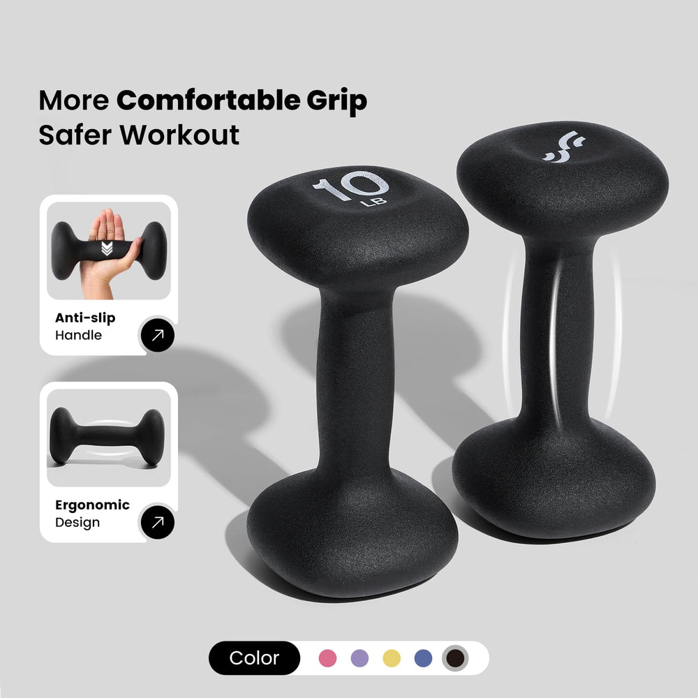 Sportneer close-up of ergonomic curved handle showing secure, comfortable grip