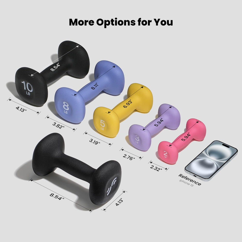 Sportneer dumbbell in hand showing compact size and easy handling benefit