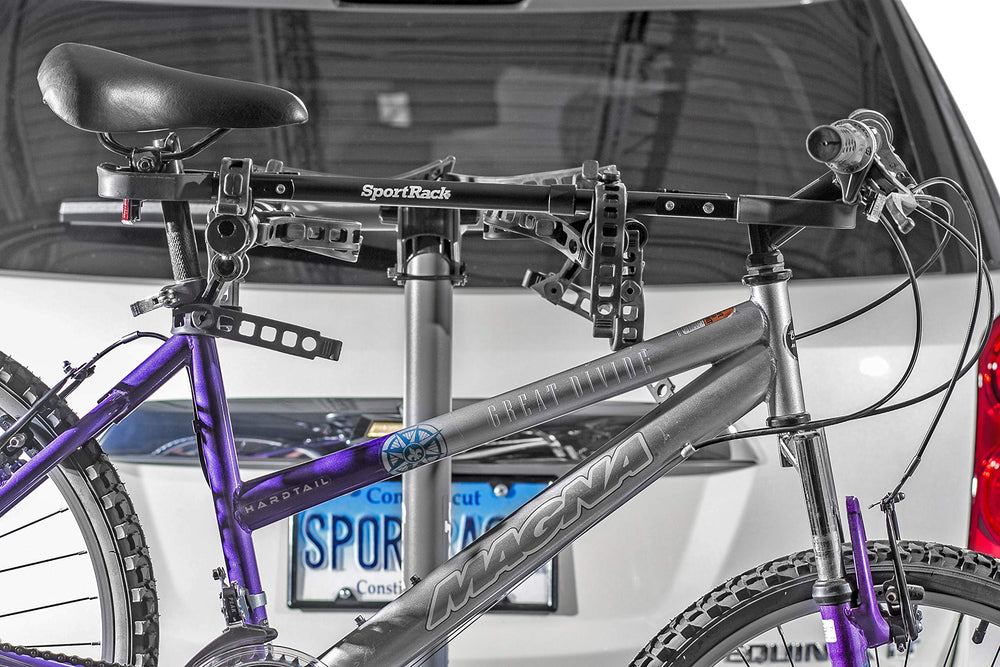 SportRack adapter detached and folded for compact storage to save space