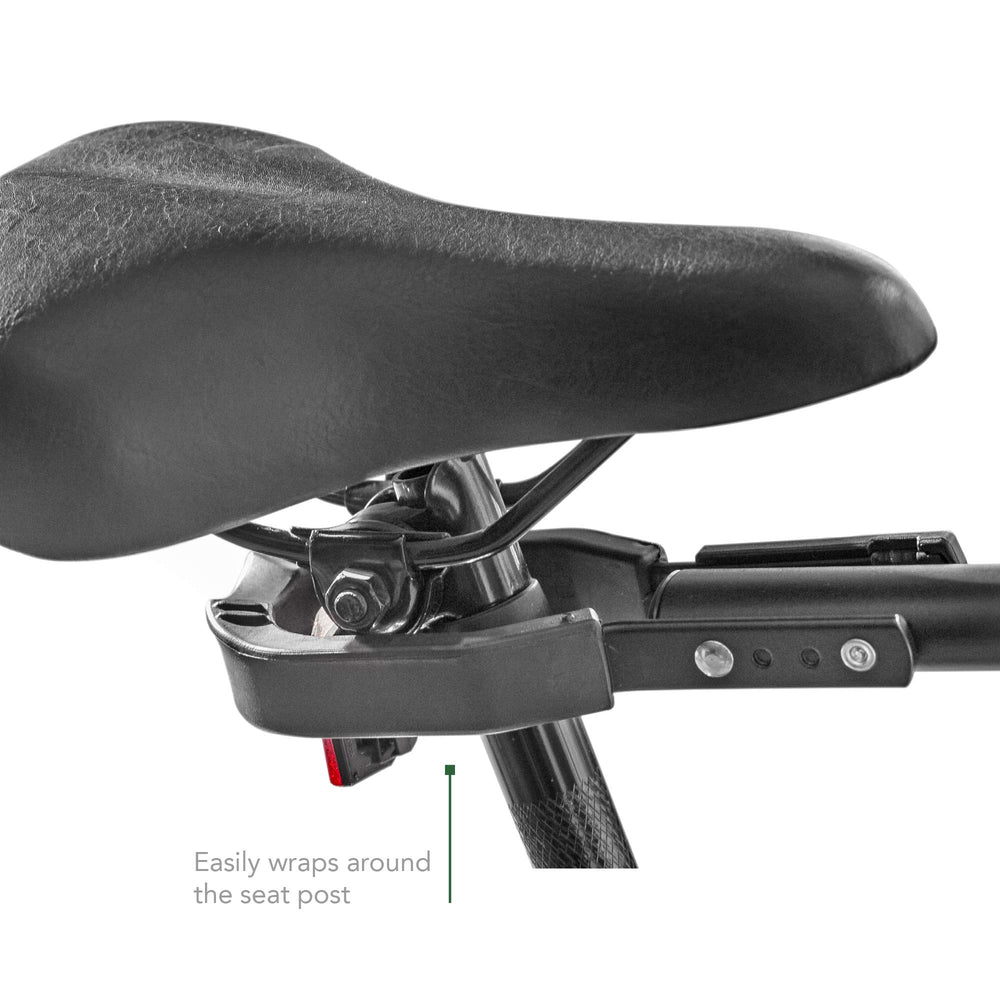 SportRack adapter next to ruler demonstrating telescoping length and fit versatility