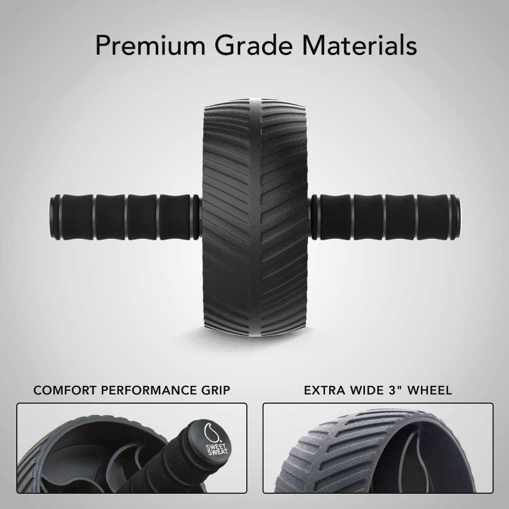 Sports Research ab wheel ergonomic handle detail for secure comfortable grip