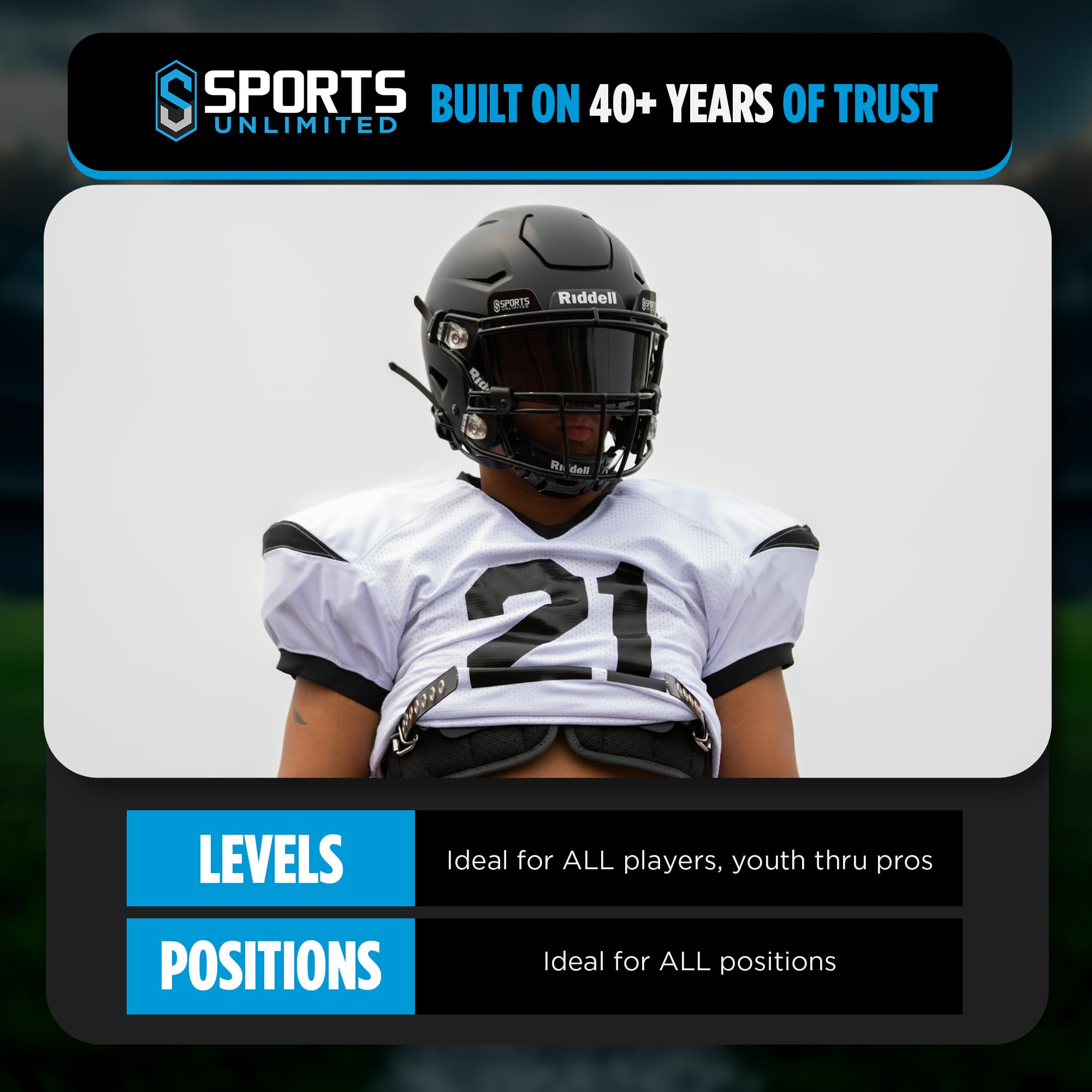 Sports Unlimited visor next to ruler showing size and fit confirmation