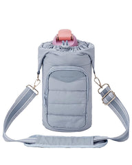 sportsnew front view showing bag holding tumbler and organized pockets