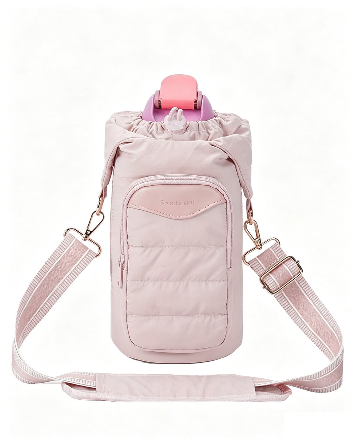 sportsnew front view light pink carrier showing overall fit and style benefits