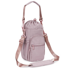 sportsnew front view pink sling showing full carrier and strap, convenient storage benefit