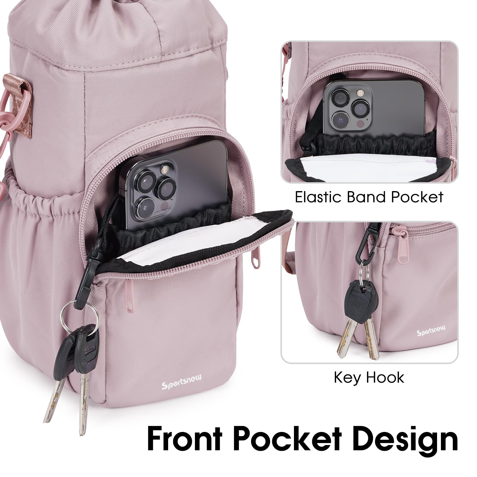 sportsnew worn crossbody on hiker showing outdoor use and easy access benefit