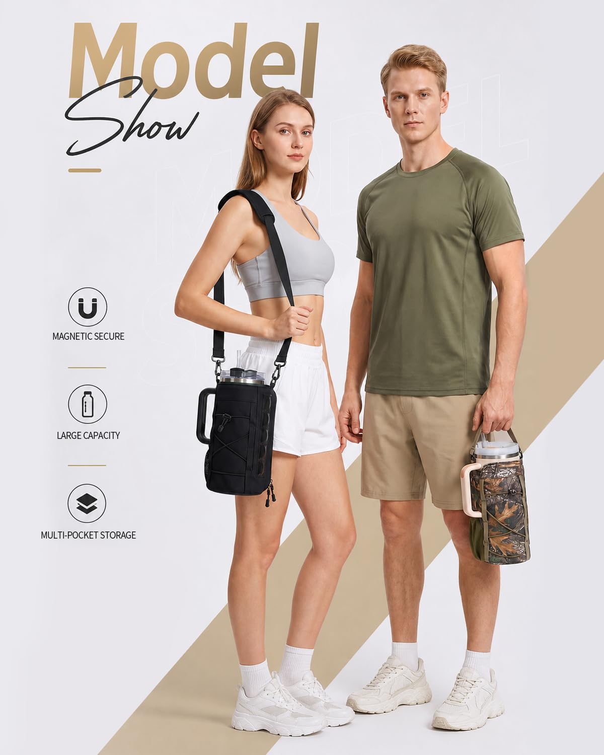 sportsnew attached to gym rack keeping tumbler accessible during workouts