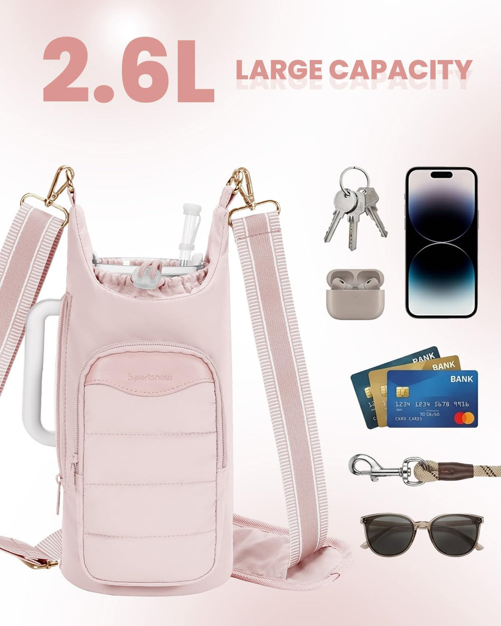 sportsnew size comparison with a 30oz tumbler showing accurate fit and scale