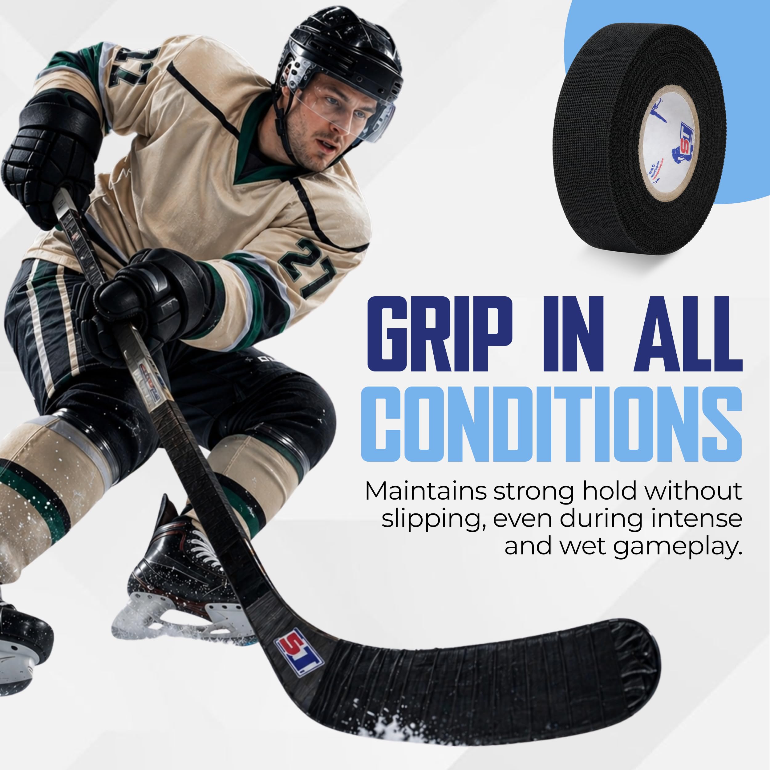 SportsTape label and tape edge detail highlighting residue-free removal