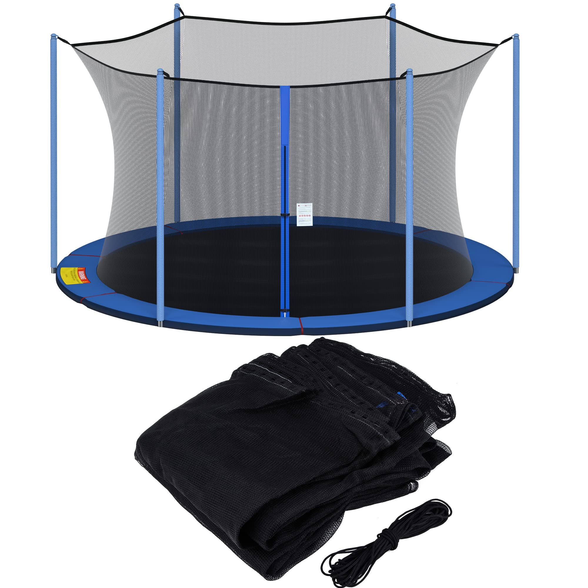 SPORTYOUTH front view of 12ft net showing full round enclosure and safety coverage