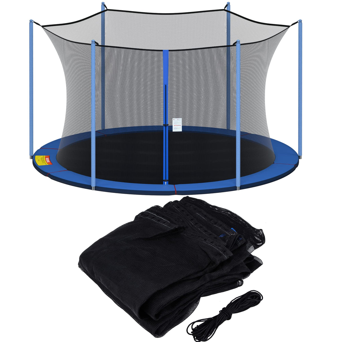 SPORTYOUTH front view of 12ft net showing full round enclosure and safety coverage