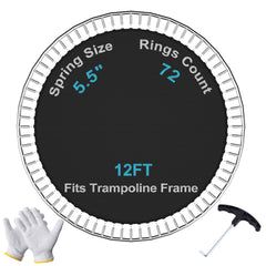 SPORTYOUTH front view of replacement mat showing full round surface and pre‑attached hooks for quick install