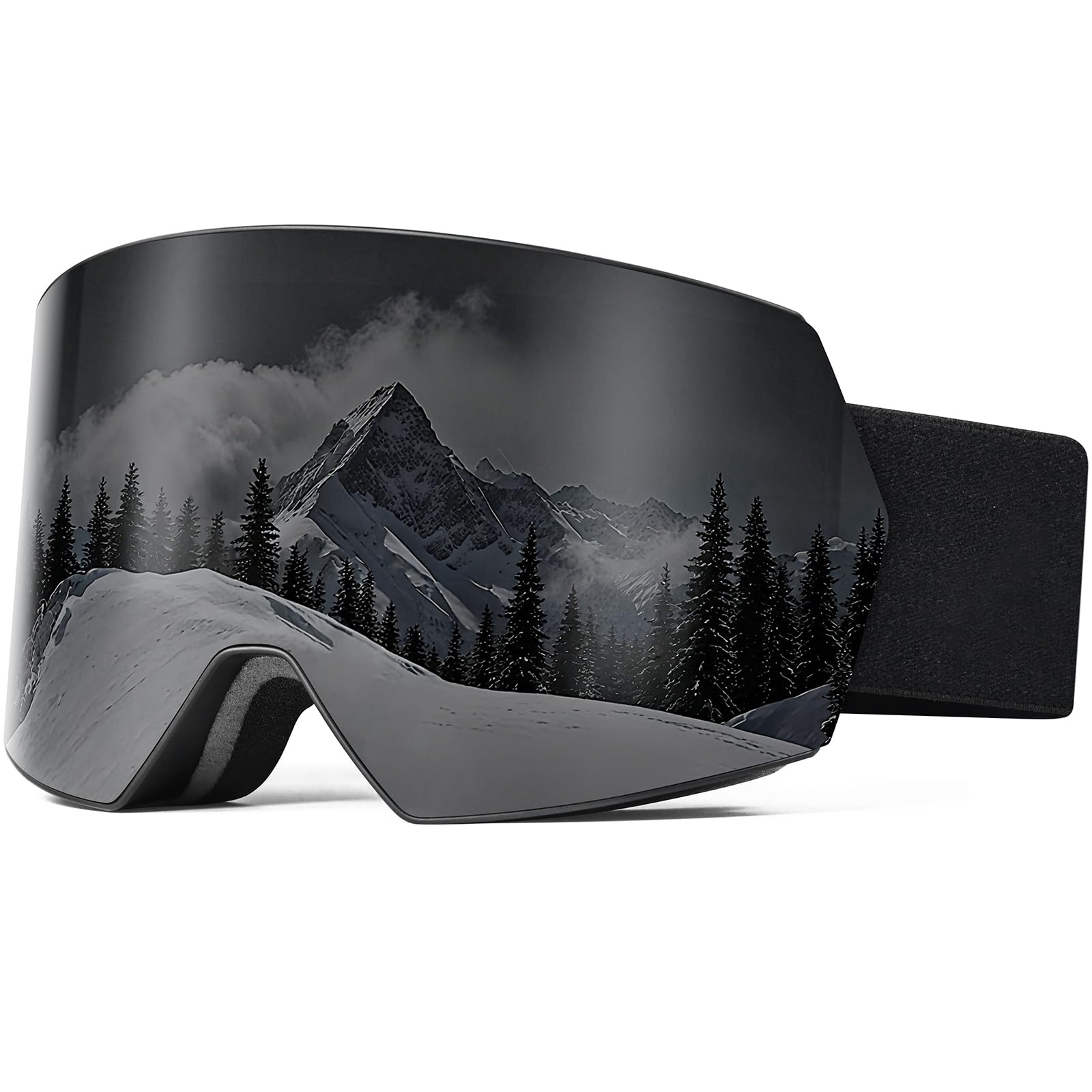 SPOSUNE front view showing wide 180° lens and clear snow visibility benefit