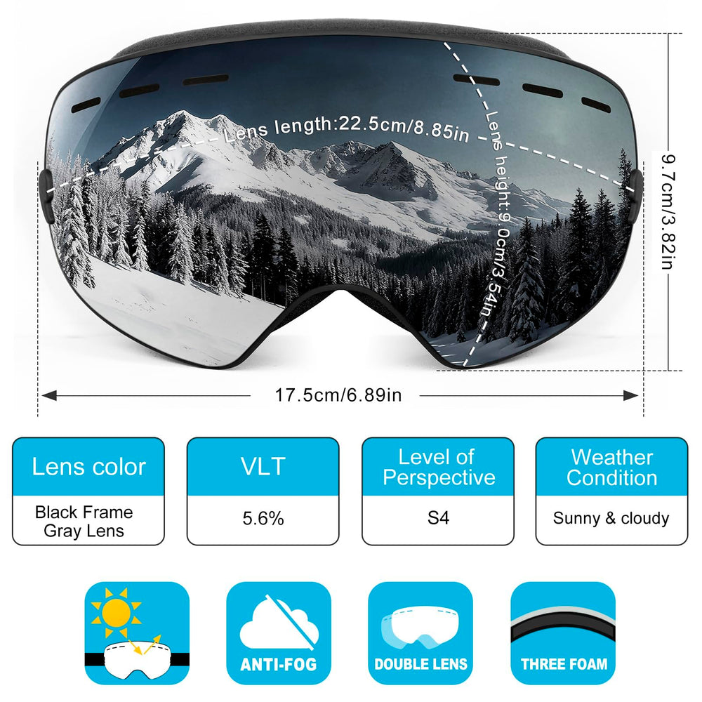 SPOSUNE inner lens detail showing anti-fog layer for clearer slopes vision