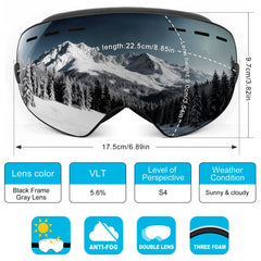 SPOSUNE inner lens detail showing anti-fog layer for clearer slopes vision