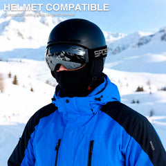 SPOSUNE matte red goggles side profile with adjustable strap for helmet compatibility