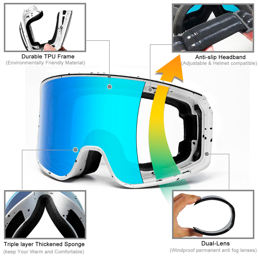 SPOSUNE goggles worn over prescription glasses showing comfortable fit