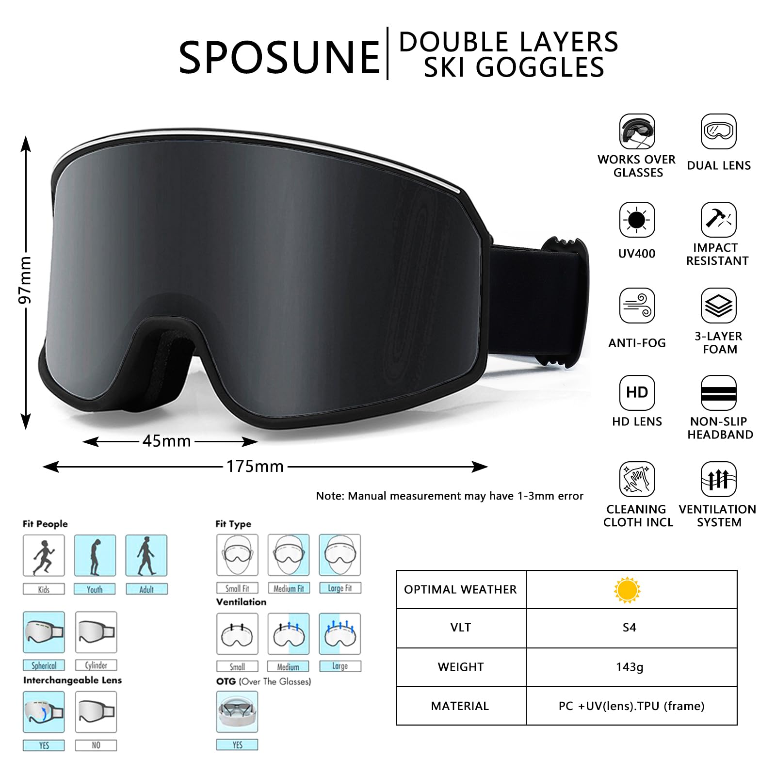 SPOSUNE side frame detail showing flexible TPU and durable construction benefit