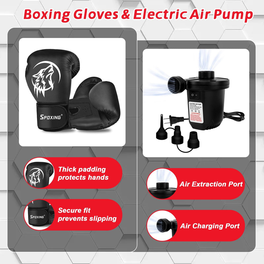 SPOXING punching bag set up in living room for compact home workout benefits