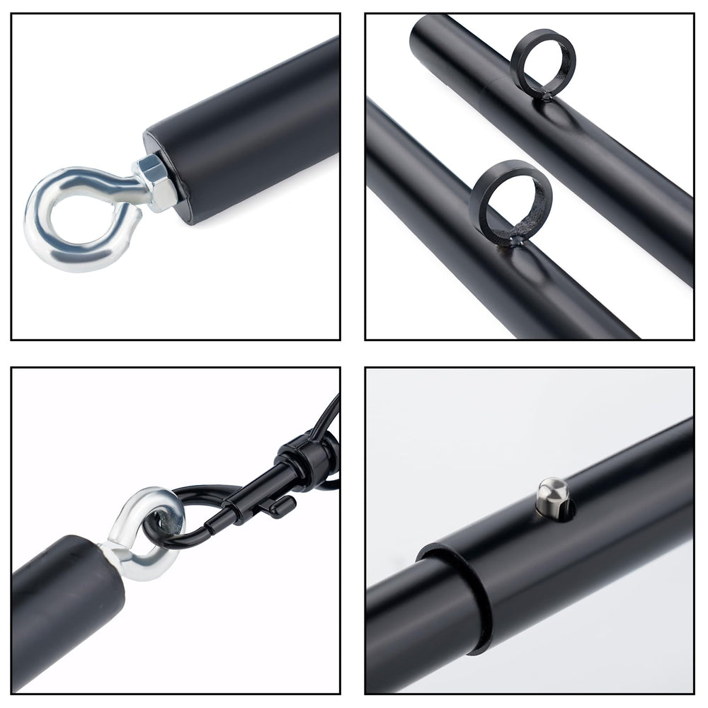 Spreader Bar in a home gym setting on a mat, Spreader Bar enhances at-home training variety