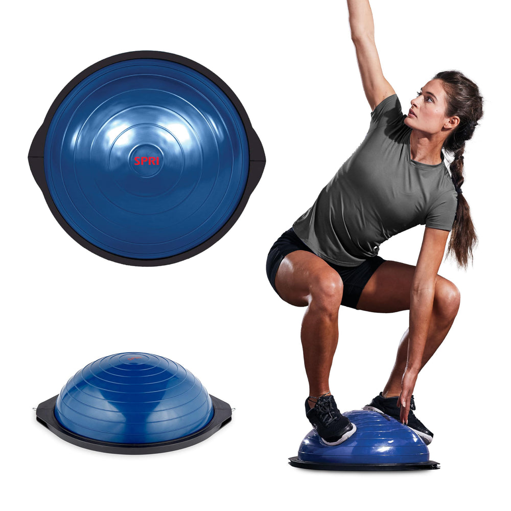 SPRI balance trainer front view showing dome and non-skid base for stable workouts