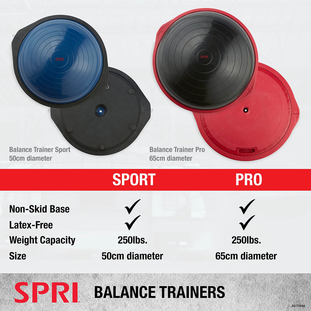 SPRI trainer in use performing squat to build core stability and leg strength