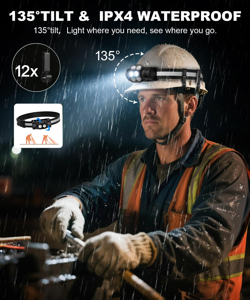 Spriak floodlight illuminating campsite area for close-up tasks and setup ease