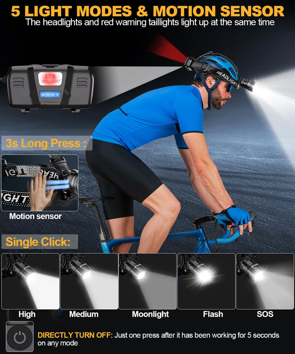 Spriak headlamp in hand for scale showing compact size and portable convenience