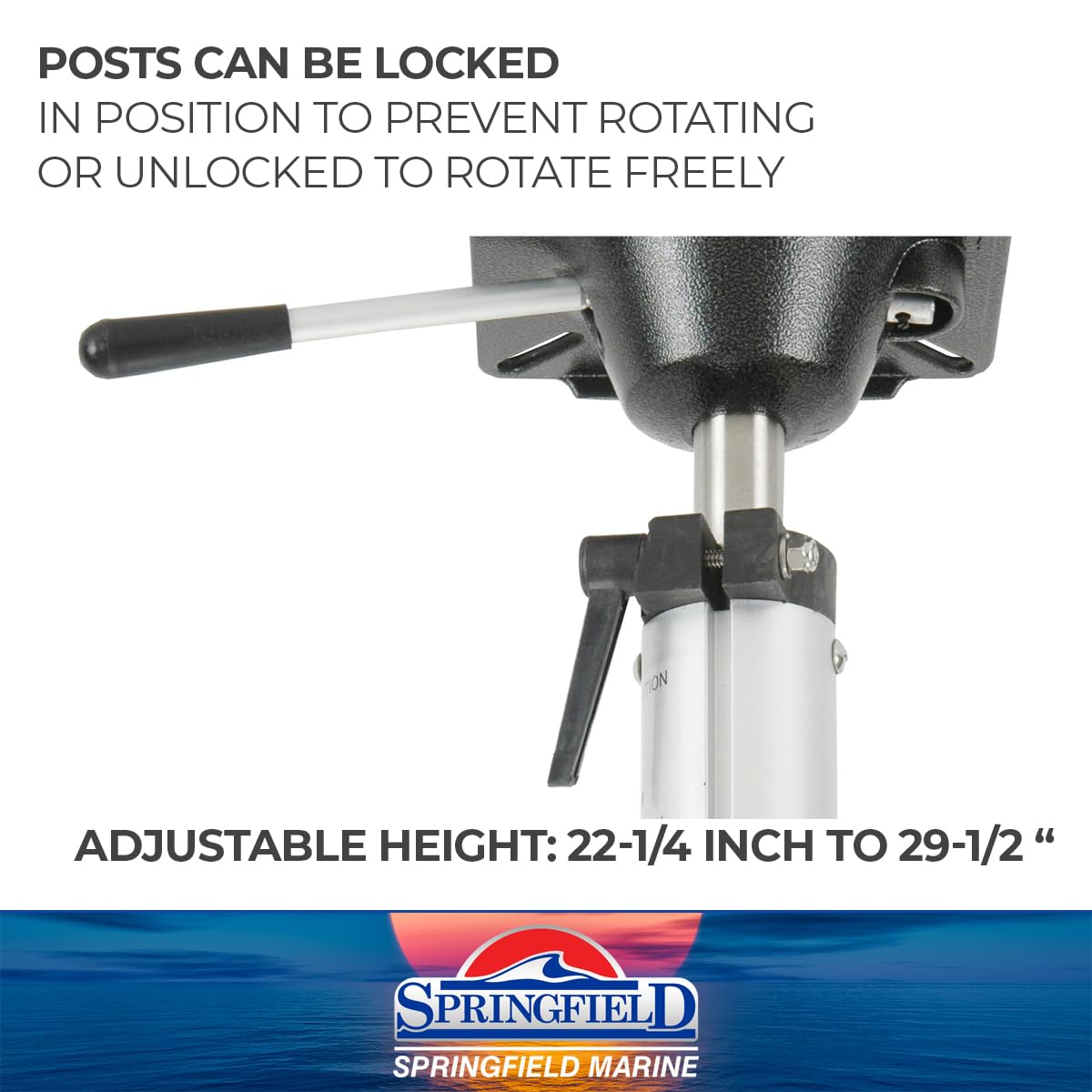 Springfield pedestal top mounting plate view showing easy installation benefit