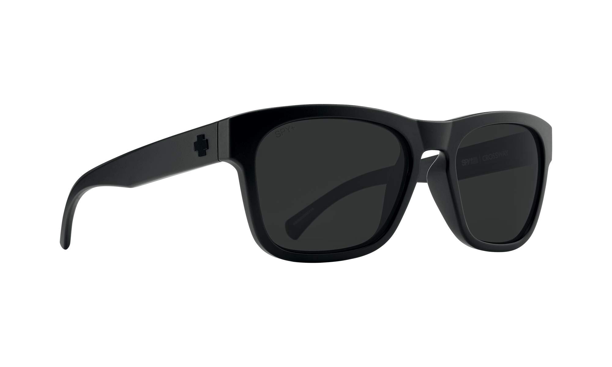 Spy Crossway front view matte black frame showing balanced style and coverage