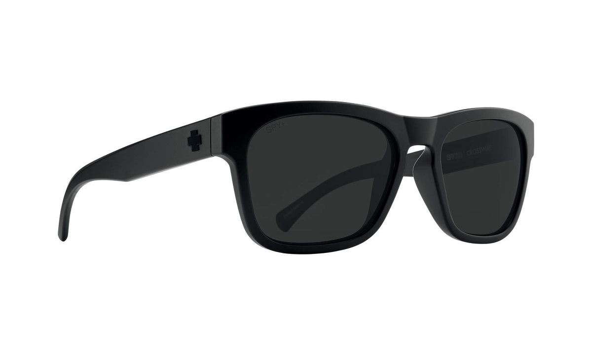 Spy Crossway front view matte black frame showing balanced style and coverage